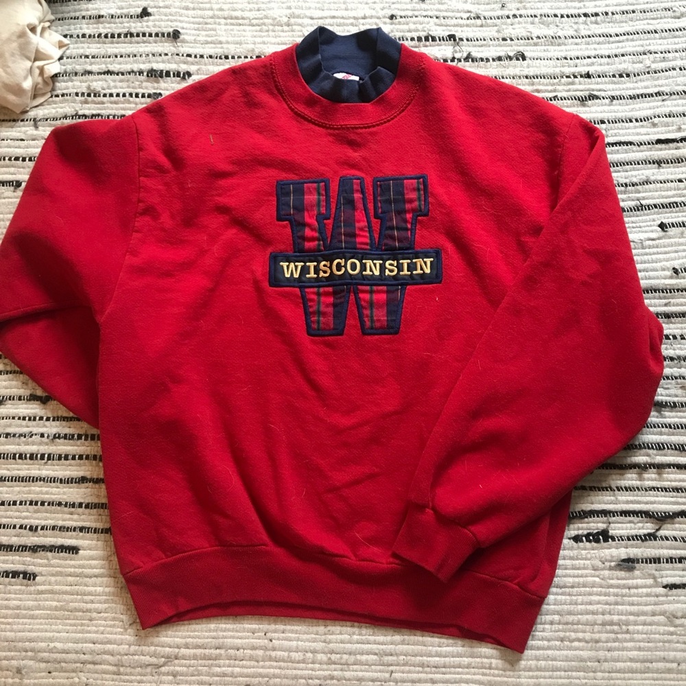 VINTAGE Wisconsin Crew Neck Sweatshirt